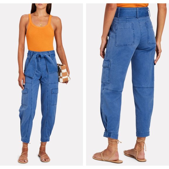 10 Crosby Derek Lam Denim - DEREK LAM 10 CROSBY Elian Tie-Waist Utility Pants Cargo Jeans {RR44}